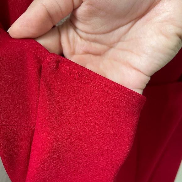 Red Emerald Sundae tulip skirt faux wrap dress - Picture 8 of 13